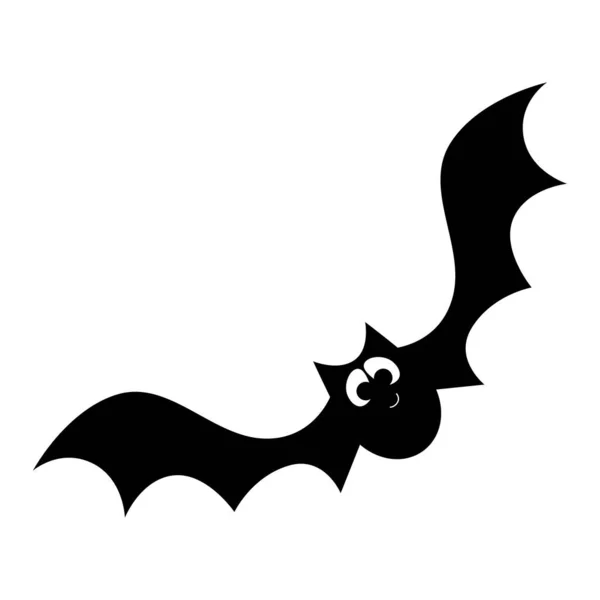 黒コウモリ動物の飛行アイコン — ストックベクタ