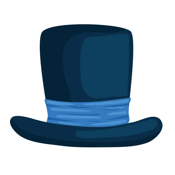 Ícone Acessório Tophat Azul Elegante — Vetor de Stock