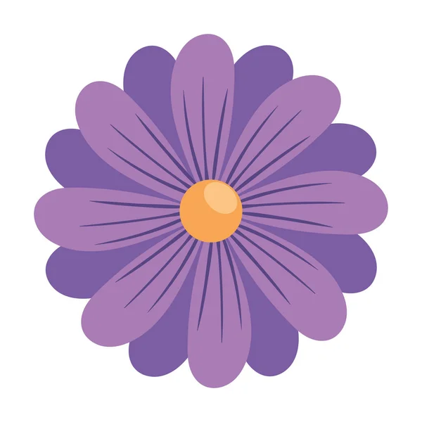 Fleur Violette Icône Nature Décorative — Image vectorielle