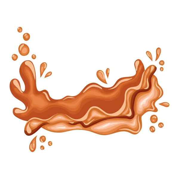 Sweet Caramel Splashing Isolated Icon — Stock Vector