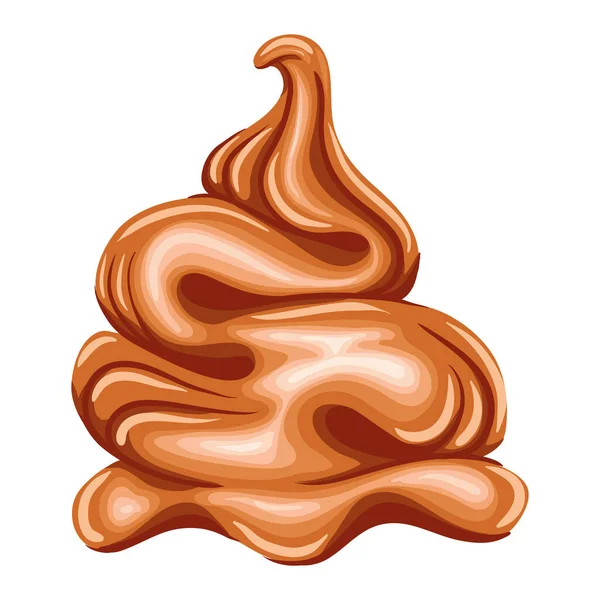 Sweet Caramel Mountain Isolated Icon — Stock Vector