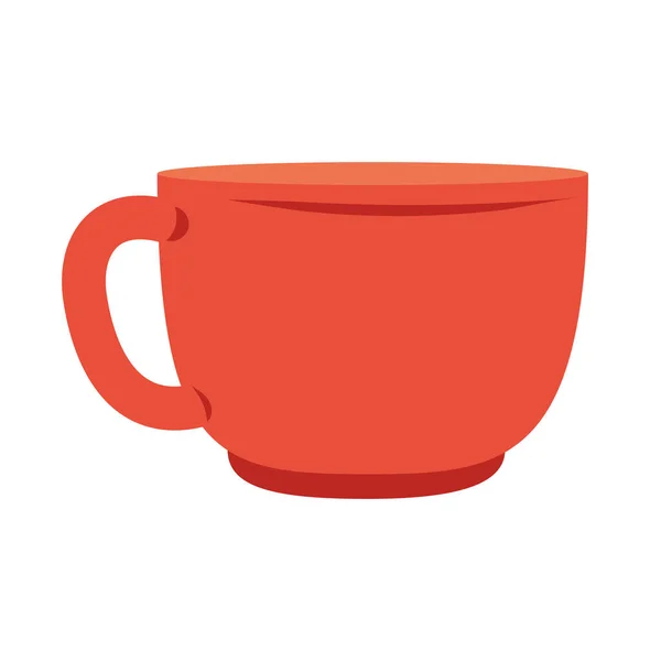 Red Cup Utensil Ceramic Icon — Stock Vector