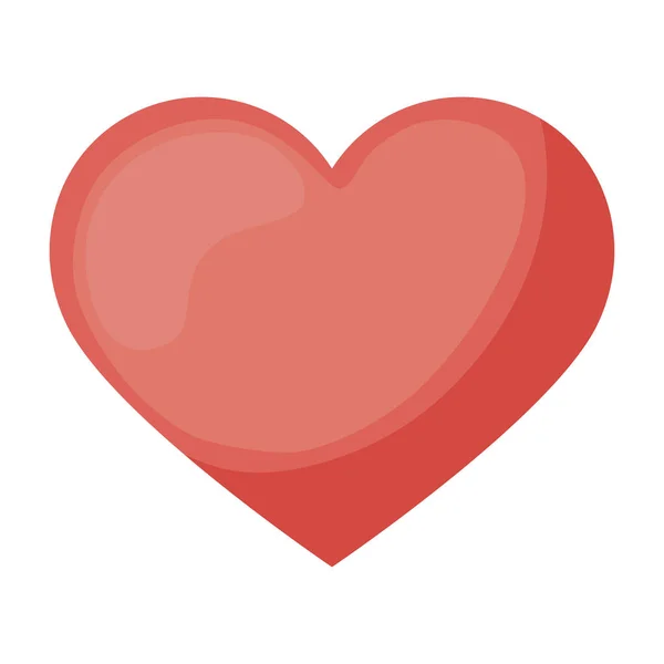 Corazón Rojo Amor Romántico Icono — Vector de stock