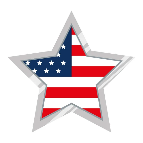 Étoile Avec Emblème Drapeau Américain — Image vectorielle