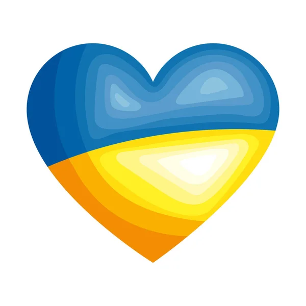 Oekraïense Vlag Hart Icoon — Stockvector