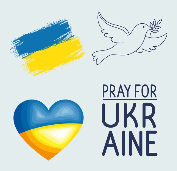Imádkozz Ukrajnáért Állítsd Ikonokat — Stock Vector