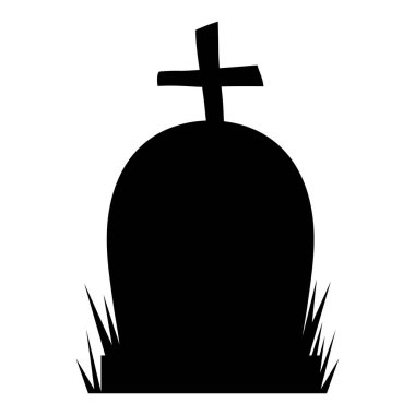 Cadılar bayramı mezarlığı çimen siluetiyle