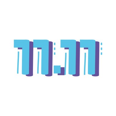 11 harfli mavi renkli izole edilmiş simge