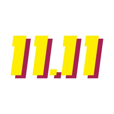 11 harfli sarı renkli izole simge