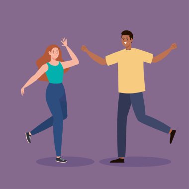 Genç, ırklar arası bir çift kutlama yapıyor.