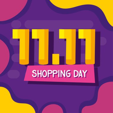 11 11, alışveriş günü reklam afişi.