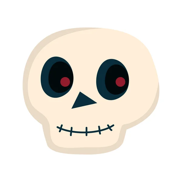 Halloween Skull Head Comic Character — Stock Vector
