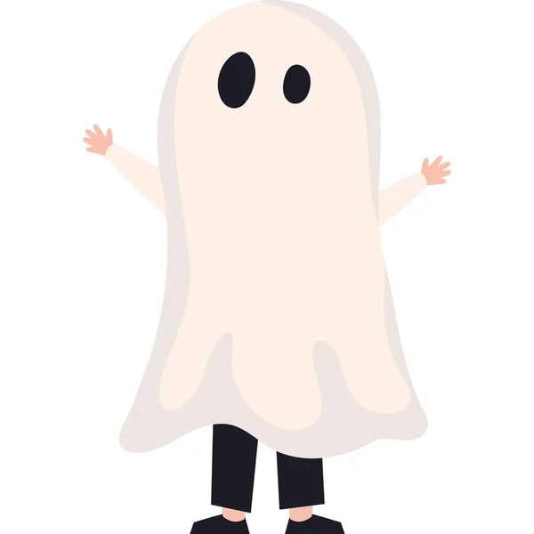 Pojke Med Spökförklädnad Karaktär — Stock vektor