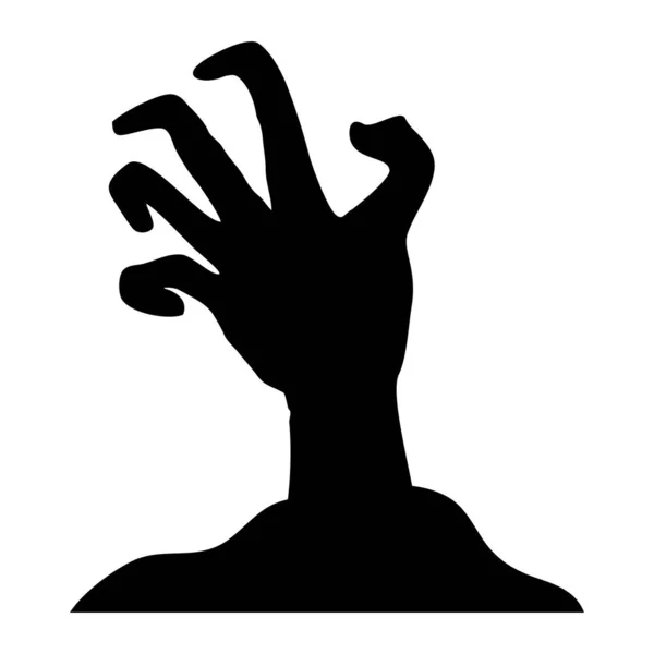 Icône Style Silhouette Main Zombie — Image vectorielle