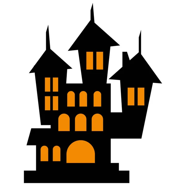 Halloween Dark Castle Facade Icon — Image vectorielle