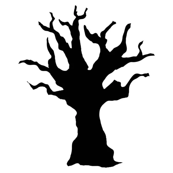 Dry Tree Forest Silhouette Style Icon — Stock Vector