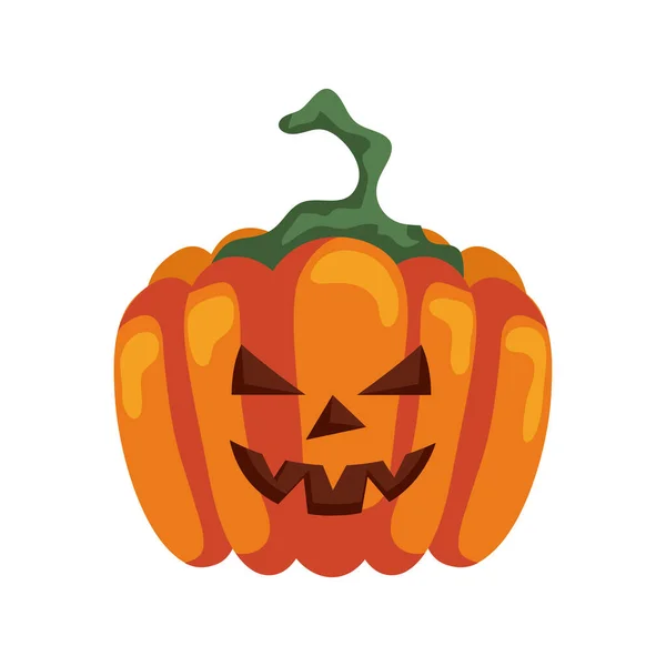 Halloween Happy Pumpkin Isolated Icon — Archivo Imágenes Vectoriales