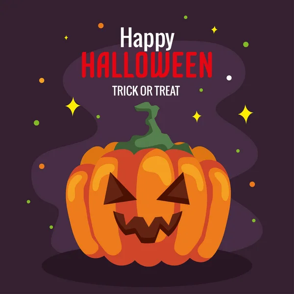 Joyeux Lettrage Halloween Avec Citrouille — Image vectorielle