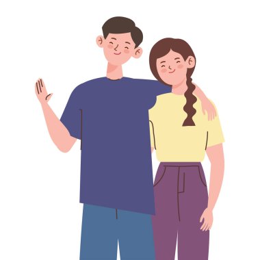 Genç Koreli çift aşığı karakterleri