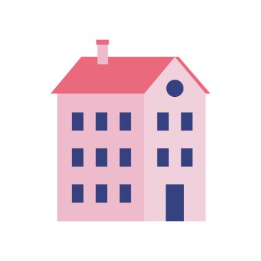 Baca simgesi olan pembe bina