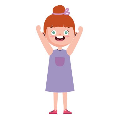 Küçük kızıl saçlı kız çocuk karakteri