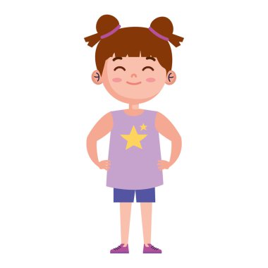 Küçük kız gülümseme karakteri