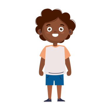 çocuk afro ayakta avatar karakteri