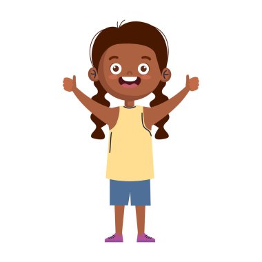 Küçük afro kız çocuk karakteri