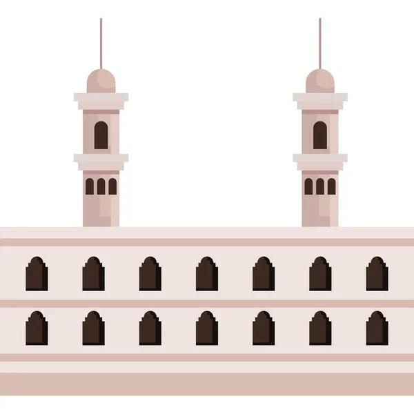 Moschea Musulmana Tempio Facciata Icona — Vettoriale Stock