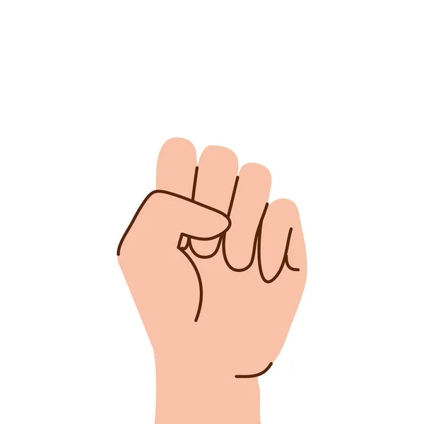 Hand Human Fist Gesture Icon — Stock Vector