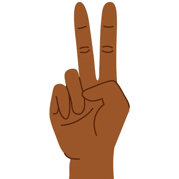 Afro Main Deux Icône Geste — Image vectorielle