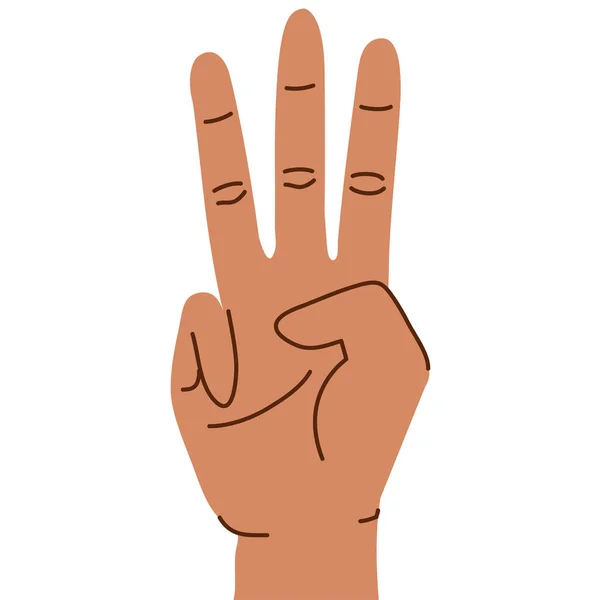 Three Hand Human Gesture Icon — Stock Vector