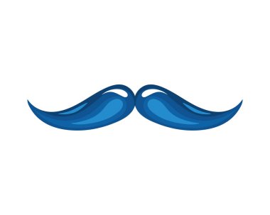 Mavi bıyıklı yüz aksesuar simgesi