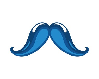 mavi bıyık aksesuar izole edilmiş simge