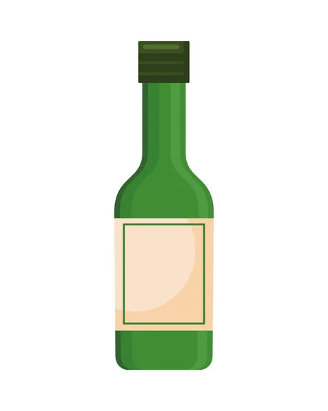Grüne Weinflasche Getränk Symbol — Stockvektor