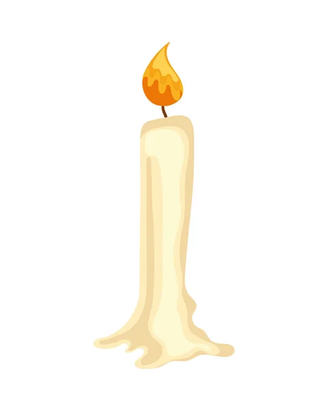 Воск Свечи Иконке Огня — стоковый вектор