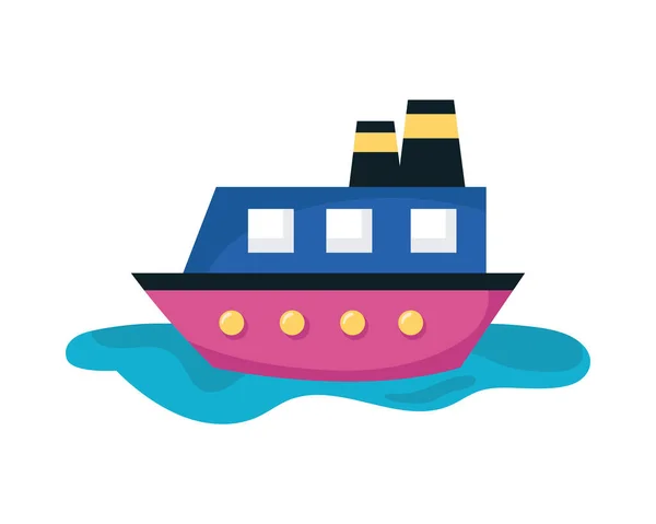 Schip Boot Vervoer Geïsoleerde Pictogram — Stockvector