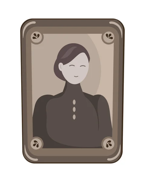 Retrato Imagen Icono Estilo Antiguo — Vector de stock