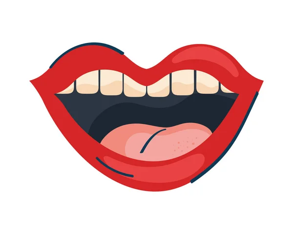 Dudakları Simgeli Kadın Ağzı — Stok Vektör