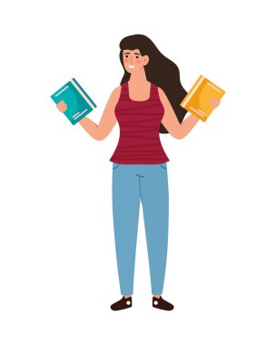 Ders kitabı karakteri olan kadın