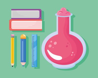 beş okul malzemesi simgeleri