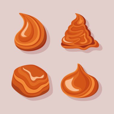 Dört tatlı karamelli simge.