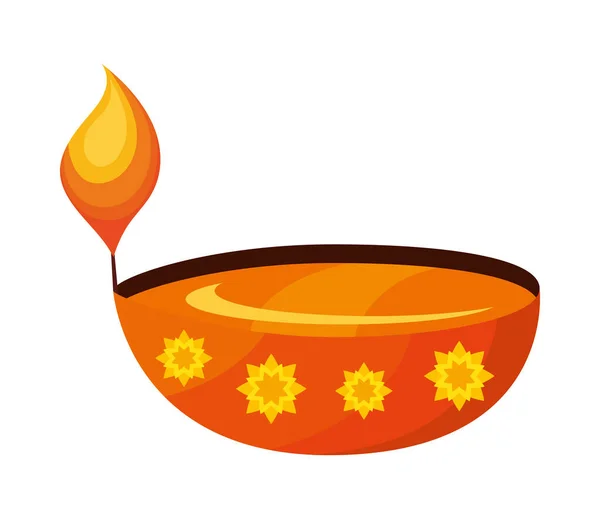 Lanterna Diwali Com Ícone Flores — Vetor de Stock