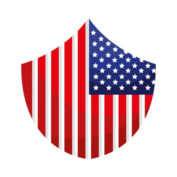 Štít Ikonou Vlajky Usa — Stockový vektor