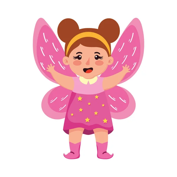 Mädchen Mit Schmetterling Kostümfigur — Stockvektor