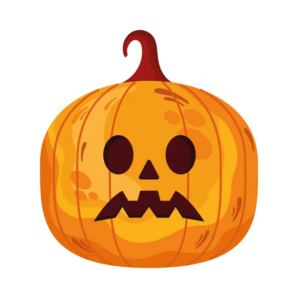 Calabaza Halloween Asustado Icono Misceláneo — Vector de stock