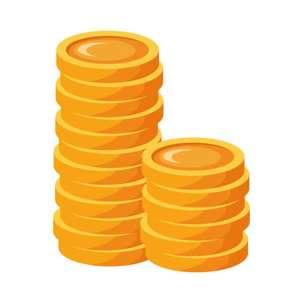 pile golden coins isolated icon