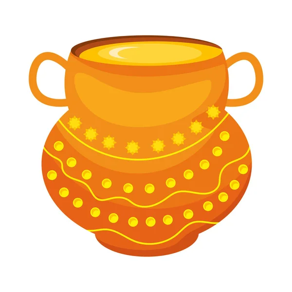 Orange Indian Yellow Jar Icon — Stock Vector