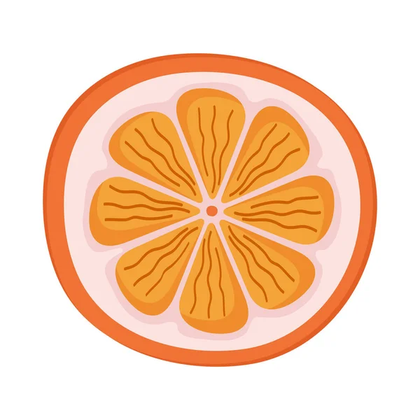 Naranja Mitad Fruta Cítricos Icono — Vector de stock