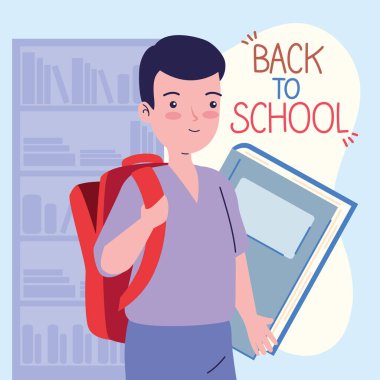 Okula geri döndüm, okul çocuğu posteriyle.